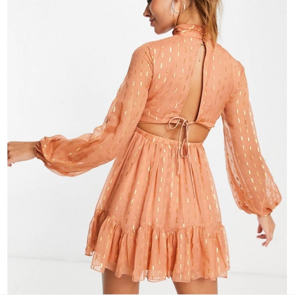 NWOT Asos Mini Chiffon Party Dress - Picture 3 of 4